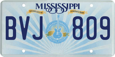 MS license plate BVJ809