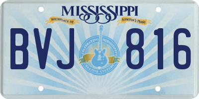 MS license plate BVJ816