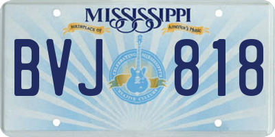 MS license plate BVJ818