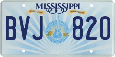 MS license plate BVJ820