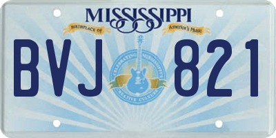 MS license plate BVJ821