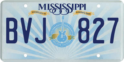 MS license plate BVJ827