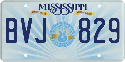 MS license plate BVJ829