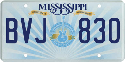 MS license plate BVJ830