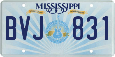MS license plate BVJ831