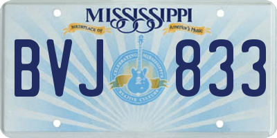 MS license plate BVJ833