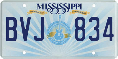 MS license plate BVJ834