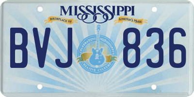 MS license plate BVJ836