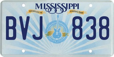MS license plate BVJ838