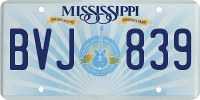 MS license plate BVJ839