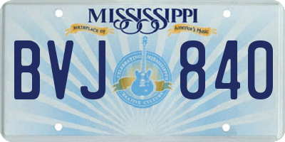 MS license plate BVJ840