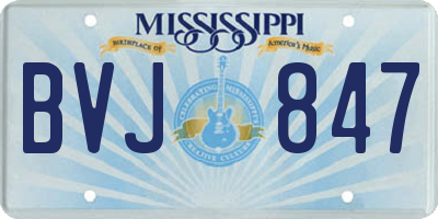MS license plate BVJ847