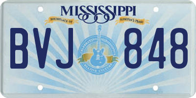 MS license plate BVJ848