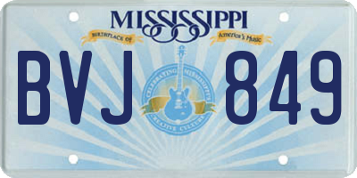 MS license plate BVJ849
