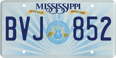 MS license plate BVJ852