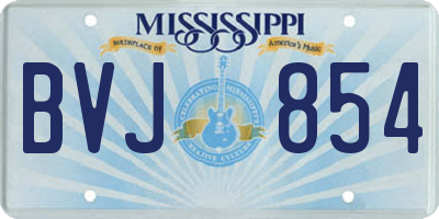 MS license plate BVJ854