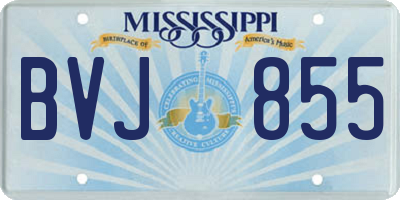 MS license plate BVJ855