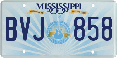 MS license plate BVJ858