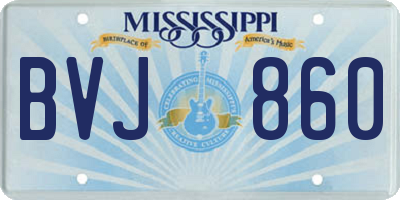 MS license plate BVJ860
