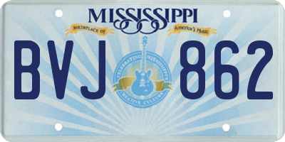 MS license plate BVJ862
