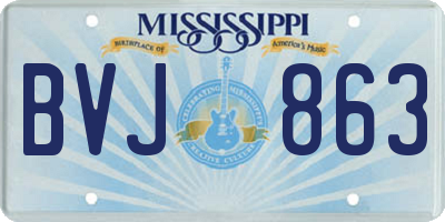 MS license plate BVJ863