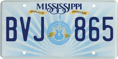 MS license plate BVJ865