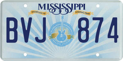 MS license plate BVJ874