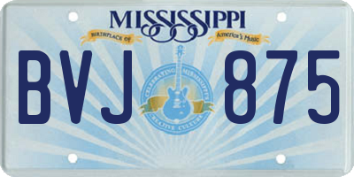MS license plate BVJ875