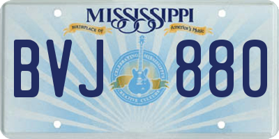 MS license plate BVJ880