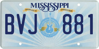 MS license plate BVJ881