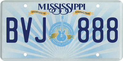 MS license plate BVJ888