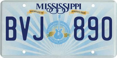MS license plate BVJ890