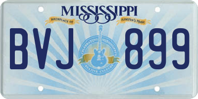 MS license plate BVJ899