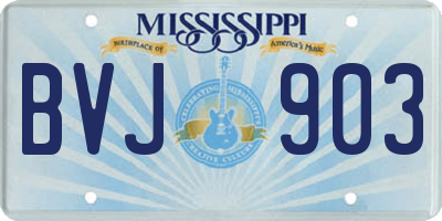 MS license plate BVJ903