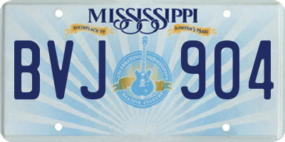 MS license plate BVJ904