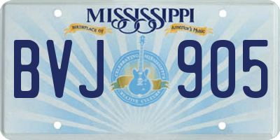 MS license plate BVJ905