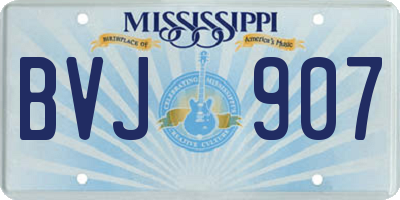 MS license plate BVJ907