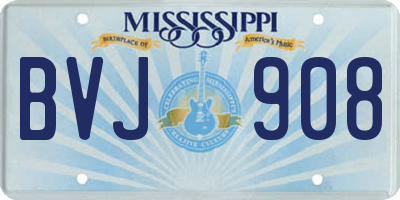 MS license plate BVJ908