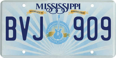 MS license plate BVJ909