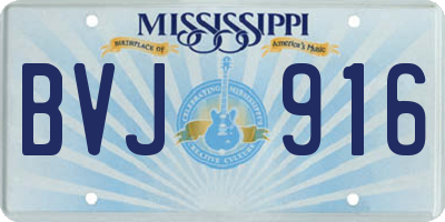 MS license plate BVJ916