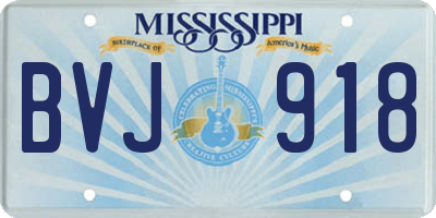 MS license plate BVJ918