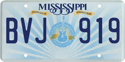 MS license plate BVJ919