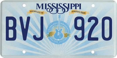 MS license plate BVJ920
