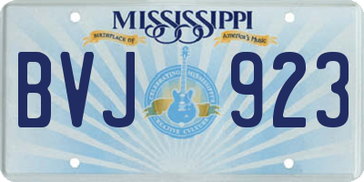 MS license plate BVJ923