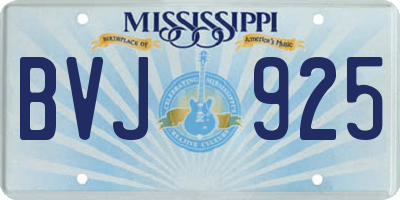 MS license plate BVJ925