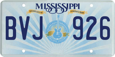MS license plate BVJ926