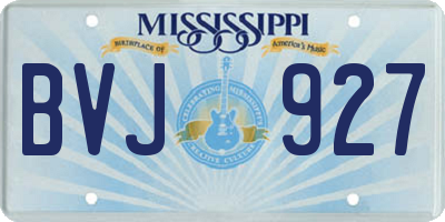 MS license plate BVJ927