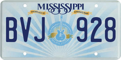 MS license plate BVJ928