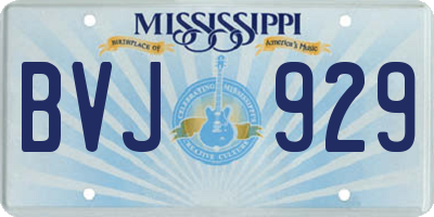 MS license plate BVJ929