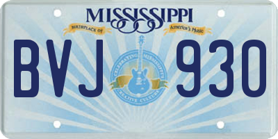 MS license plate BVJ930